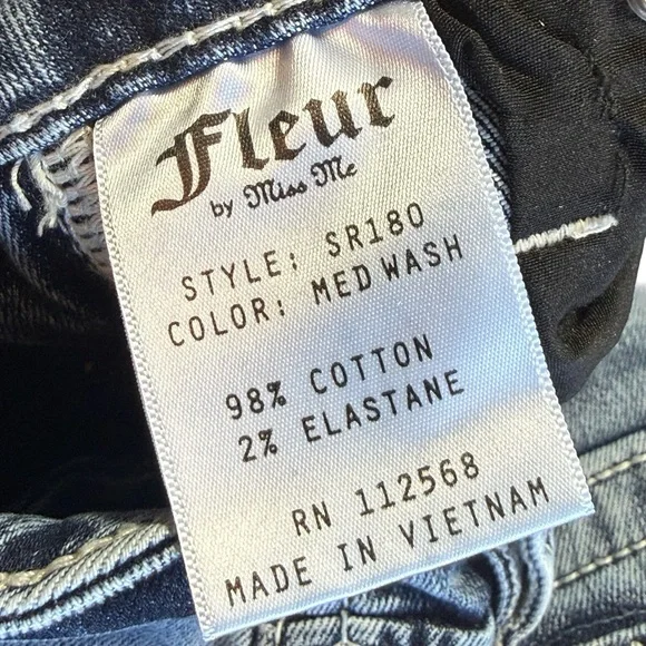 Fleur by Miss Me Easy Boot Fleur de Lis Bling Jeans Size 26/2 - Picture 6 of 9